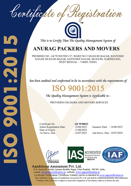 iso certificate anurag packers